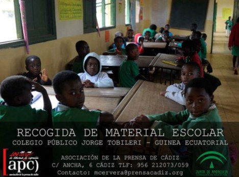 Recogida material colegio de Guinea
